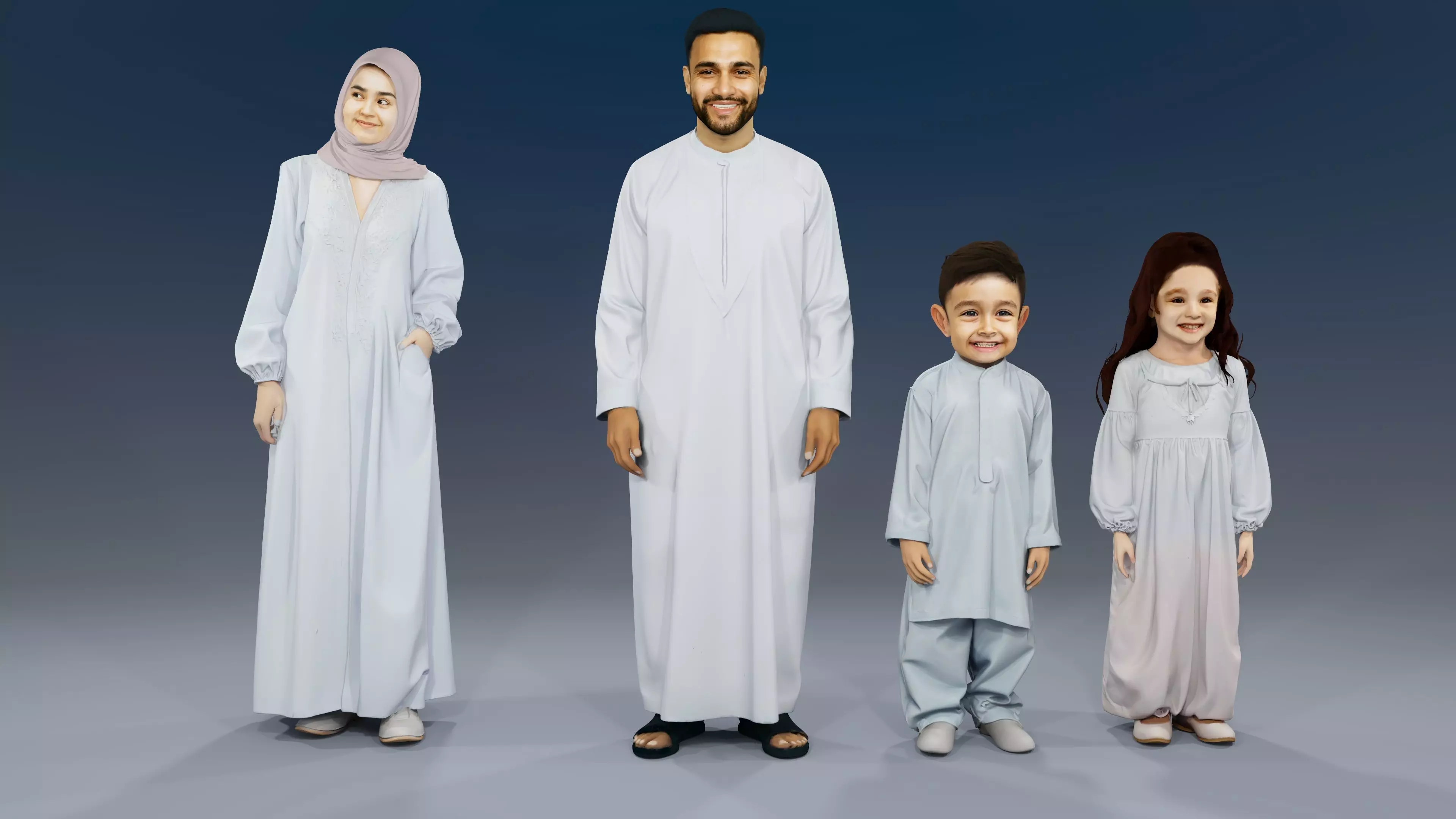 Walking people 01 and Standing People 01 3D Model Collection_6