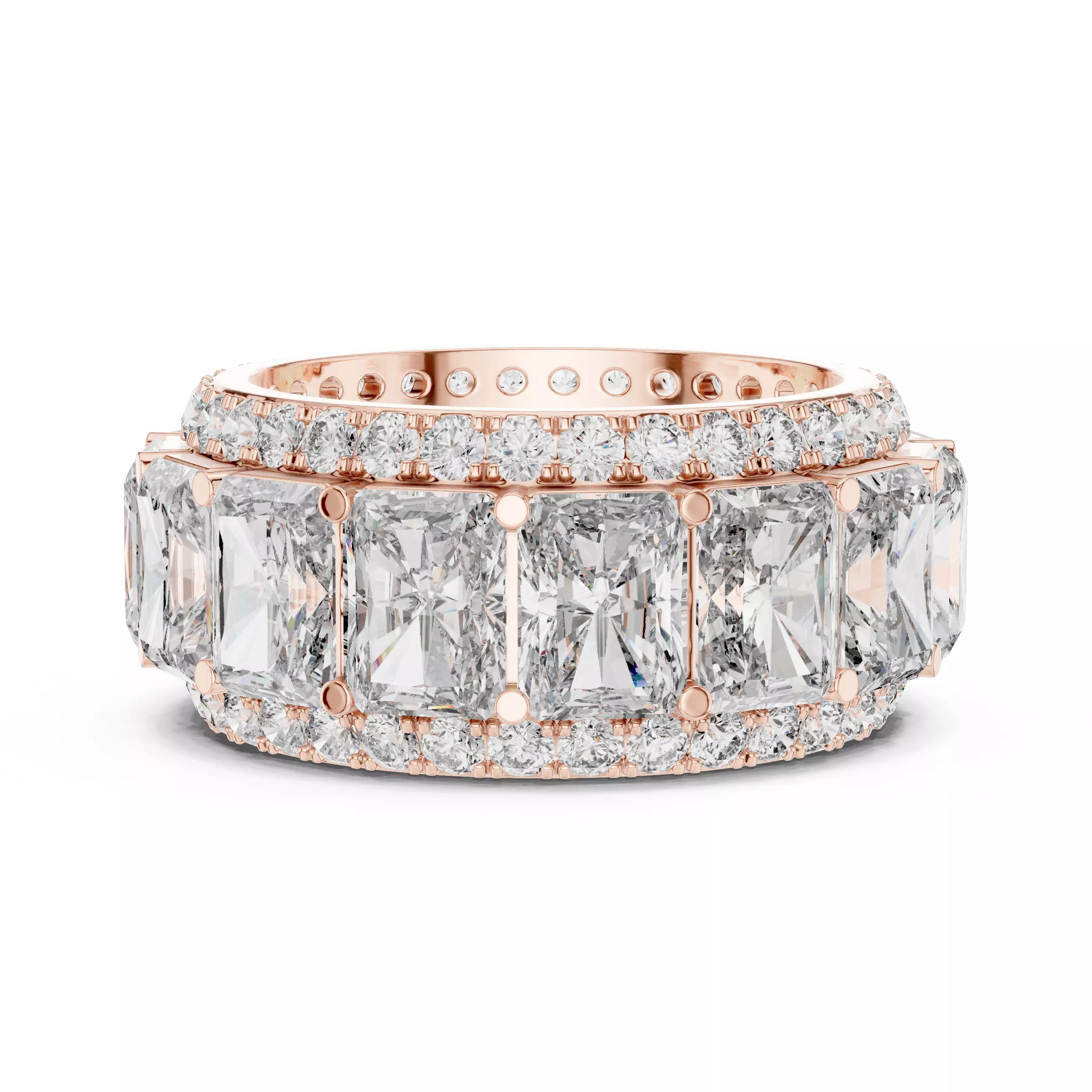 Radiant Cut Diamond Stacking Wedding Ring 3DM STL Video 3D print model