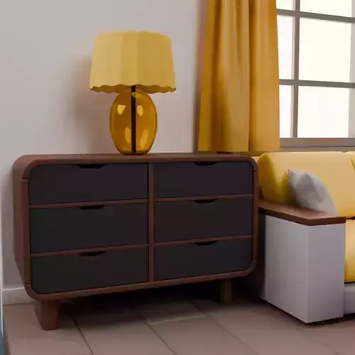 Isometric Kitchen  Living Room Pack Low-poly 3D model 7