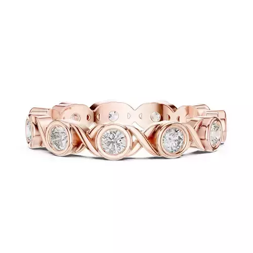 Bezel Set Round Diamond Wedding Band 3DM STL Video 3D print model