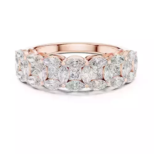 Princess and Marquise Cut Diamond Wedding Band 3DM STL Video 3D print model