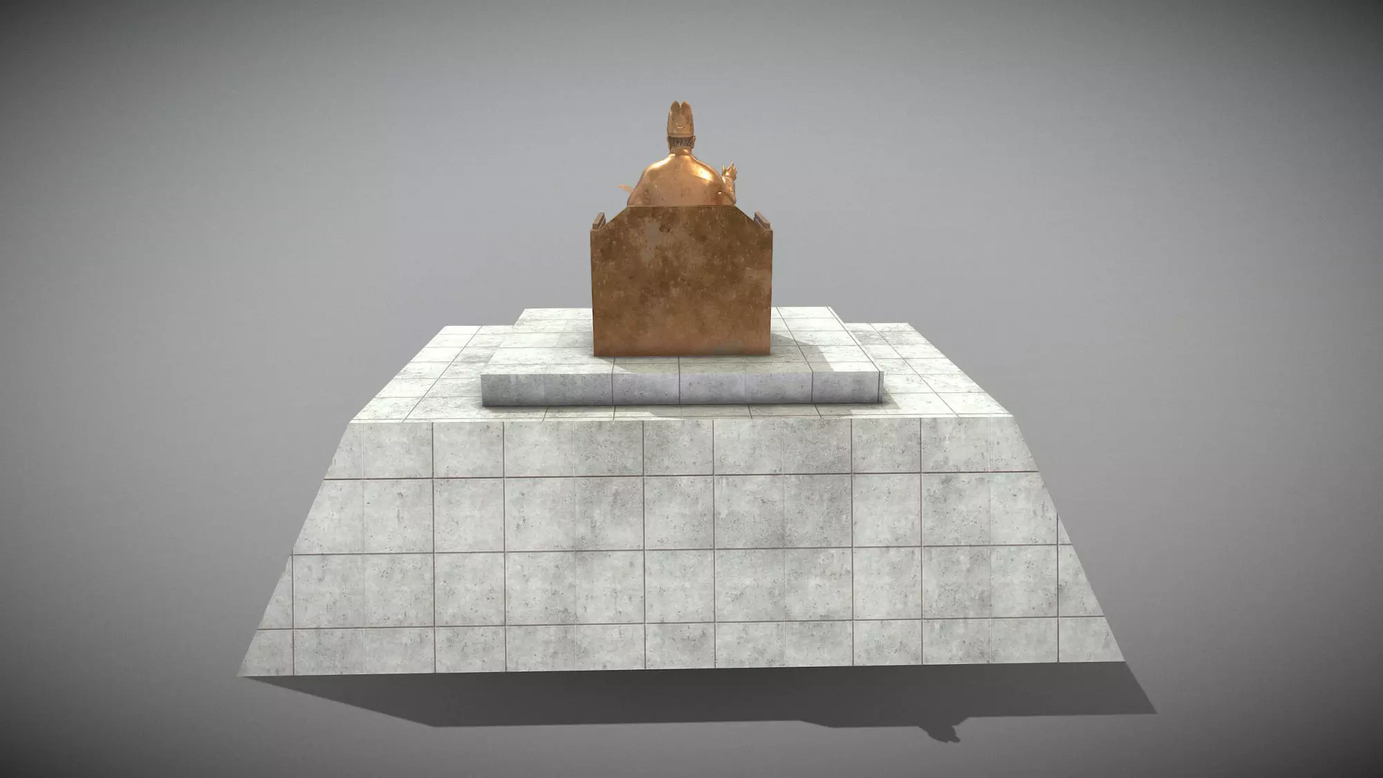Statue of King Sejong  Low-poly 3D model_5
