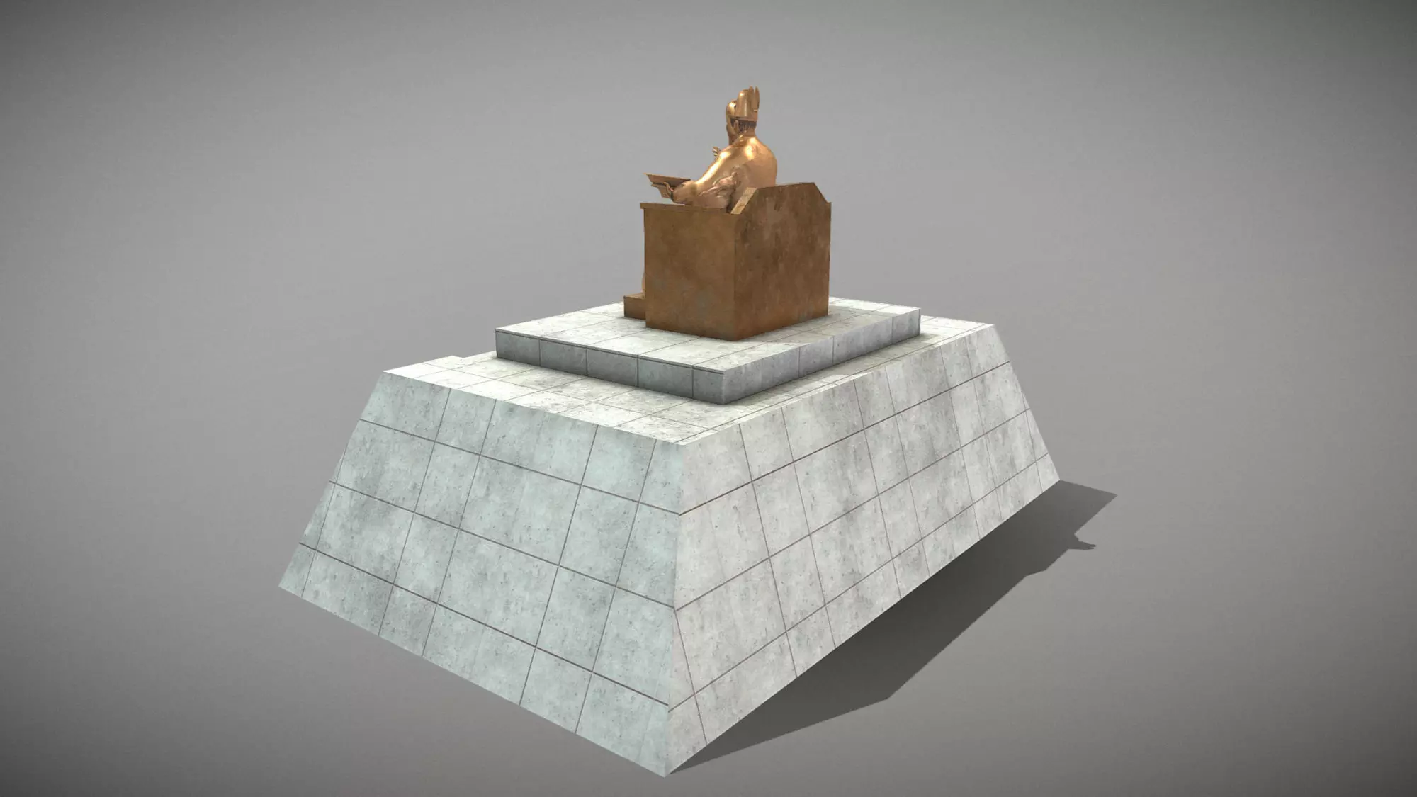 Statue of King Sejong  Low-poly 3D model_4