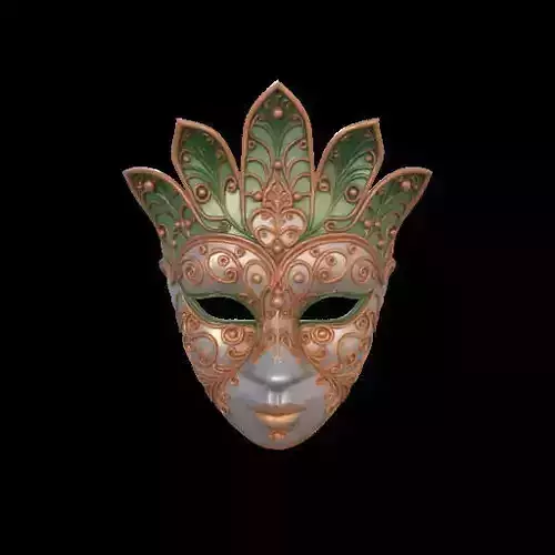 2107Venetian Carnival Mask Color 3D Model  magic