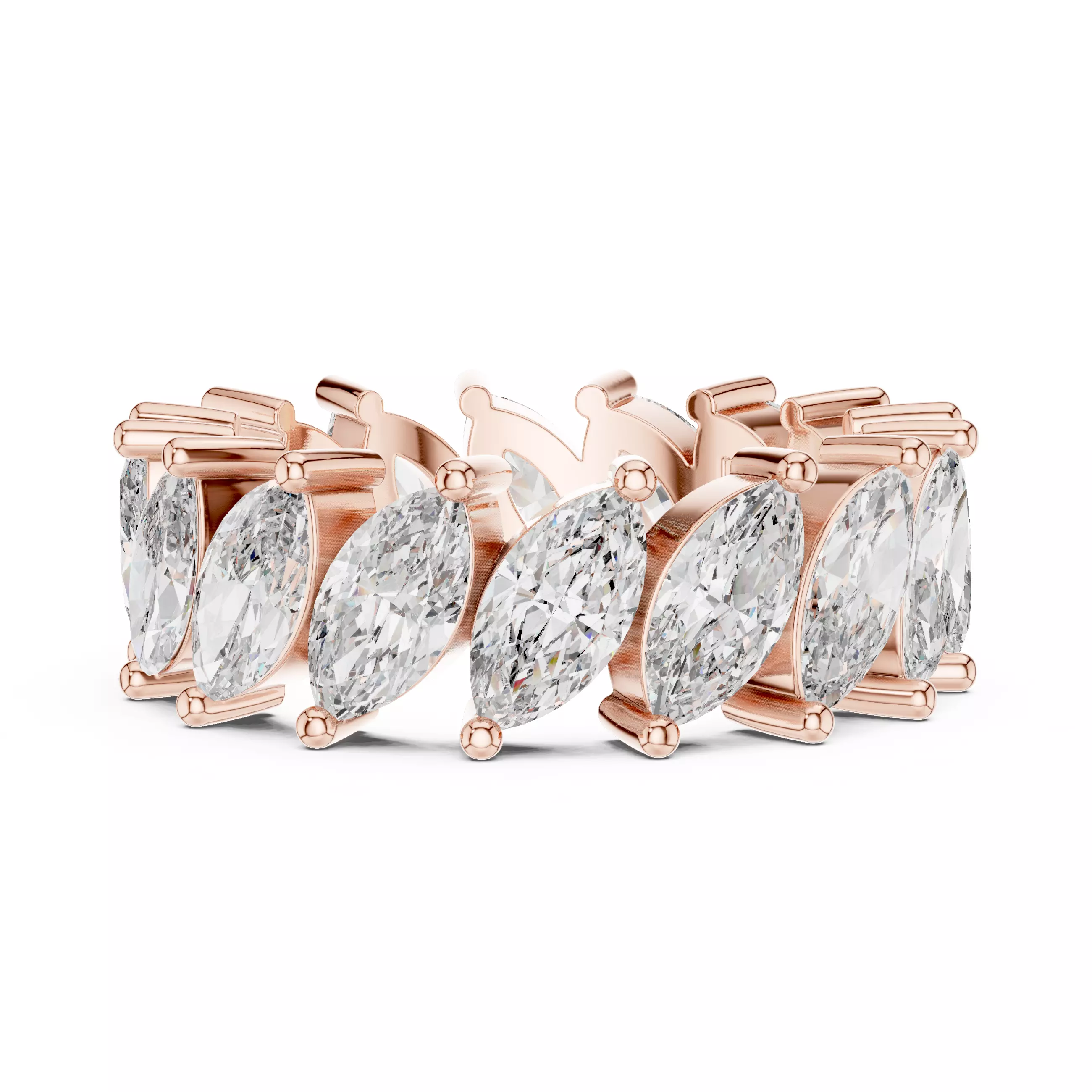 Marquise Cut Diamond Full Eternity Wedding Band 3DM STL Video 3D print model