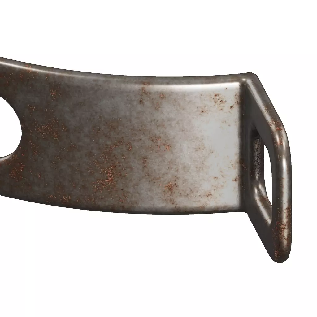 Rusty Motorcycle Silencer Bracket 3D model_3