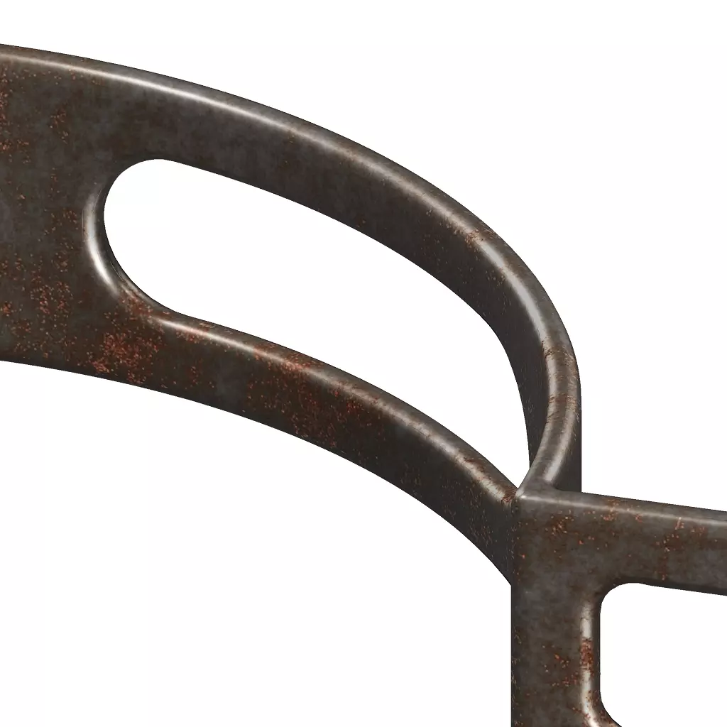 Rusty Motorcycle Silencer Bracket 3D model_2