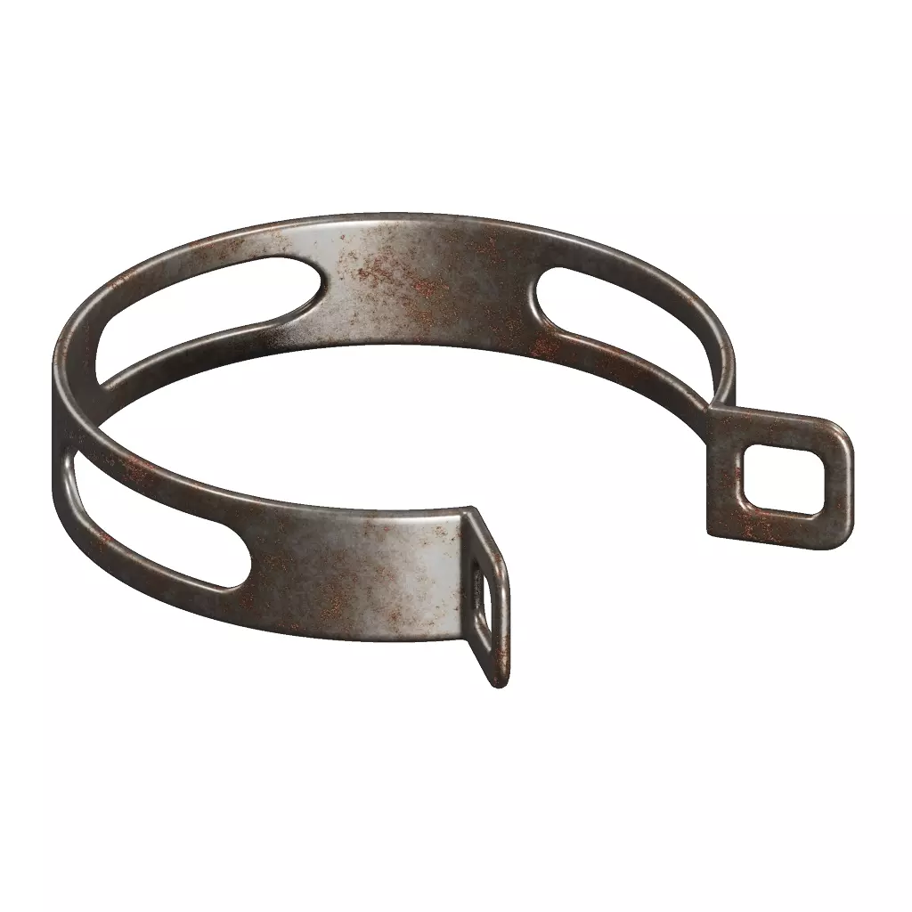 Rusty Motorcycle Silencer Bracket 3D model_0