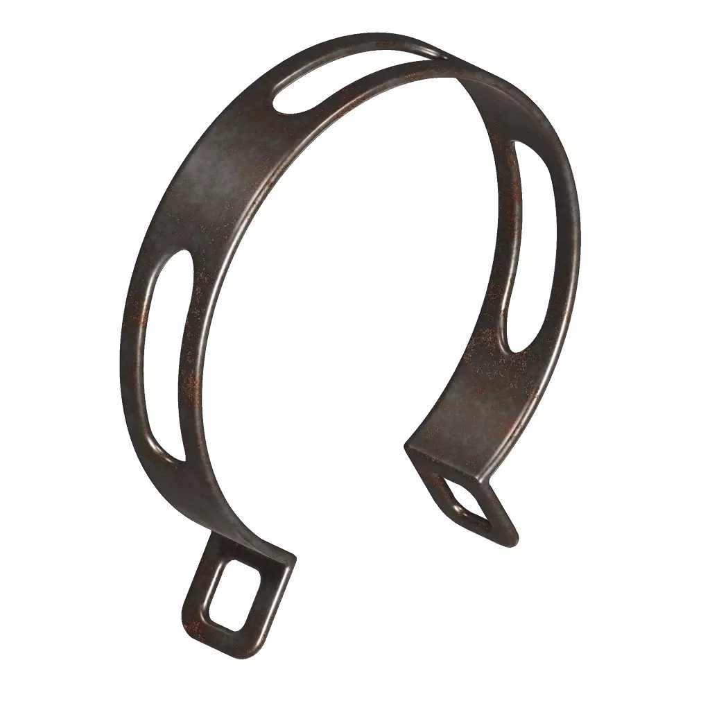 Rusty Motorcycle Silencer Bracket 3D model_1