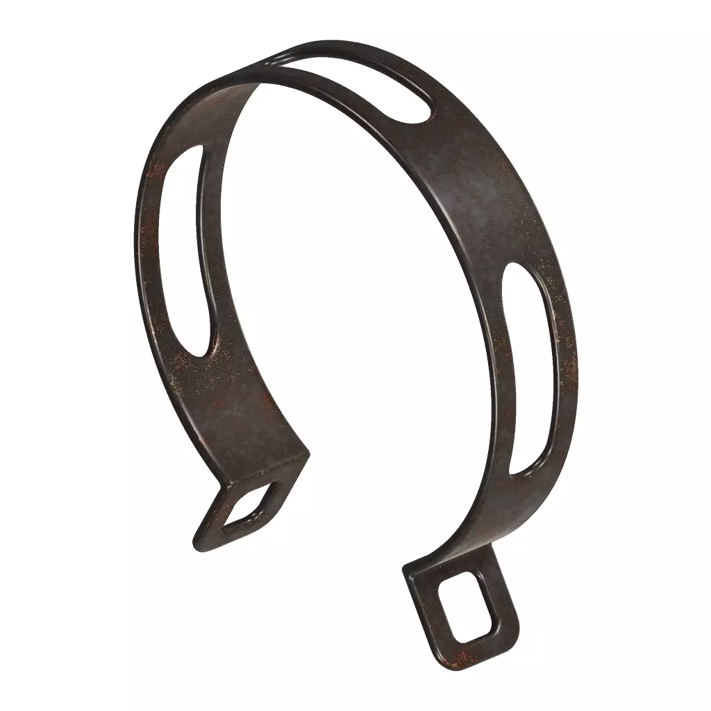 Rusty Motorcycle Silencer Bracket 3D model_4