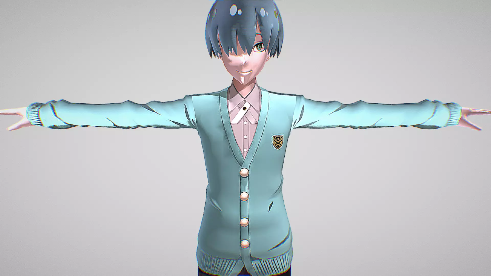 AI Tetsu Kageyama - Tokyo Cronos - Cute Anime Characters Low-poly 3D model_0