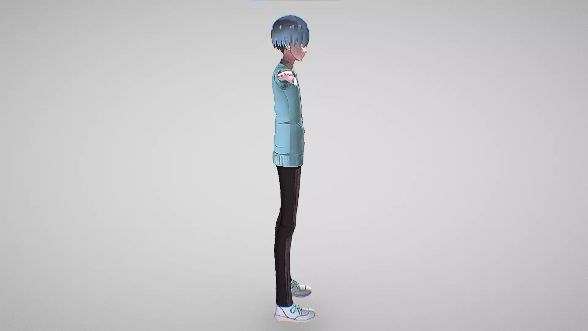 AI Tetsu Kageyama - Tokyo Cronos - Cute Anime Characters Low-poly 3D model_4
