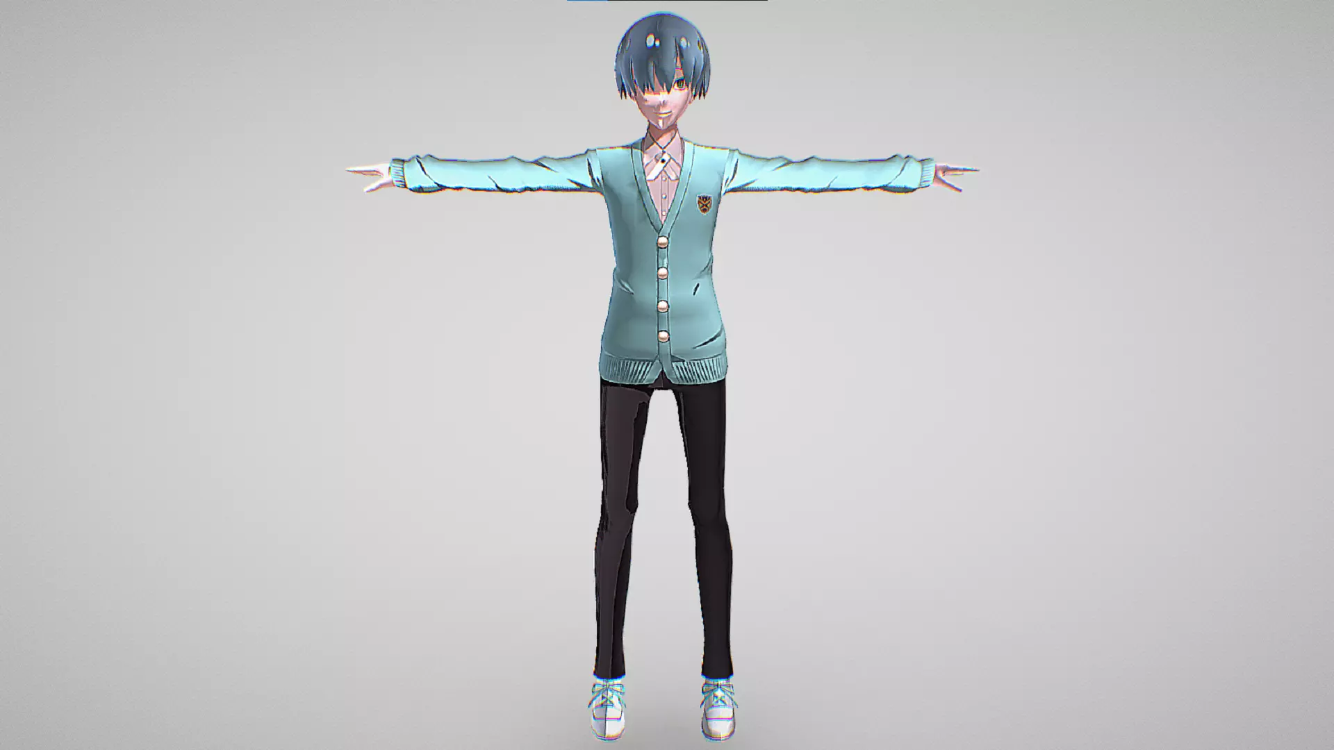 AI Tetsu Kageyama - Tokyo Cronos - Cute Anime Characters Low-poly 3D model_1
