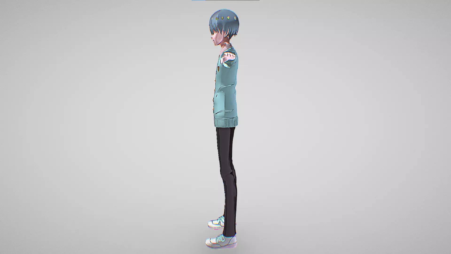 AI Tetsu Kageyama - Tokyo Cronos - Cute Anime Characters Low-poly 3D model_5