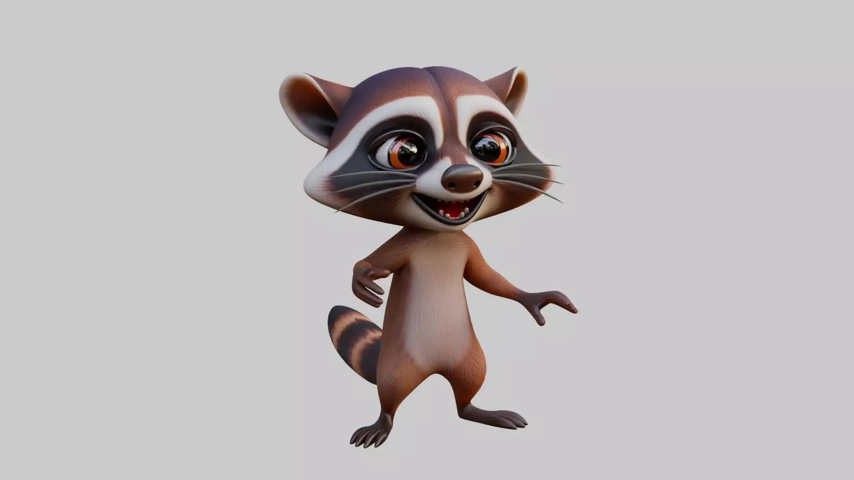 Raccoon Cartoon Style Rigged Low-poly 3D model_0