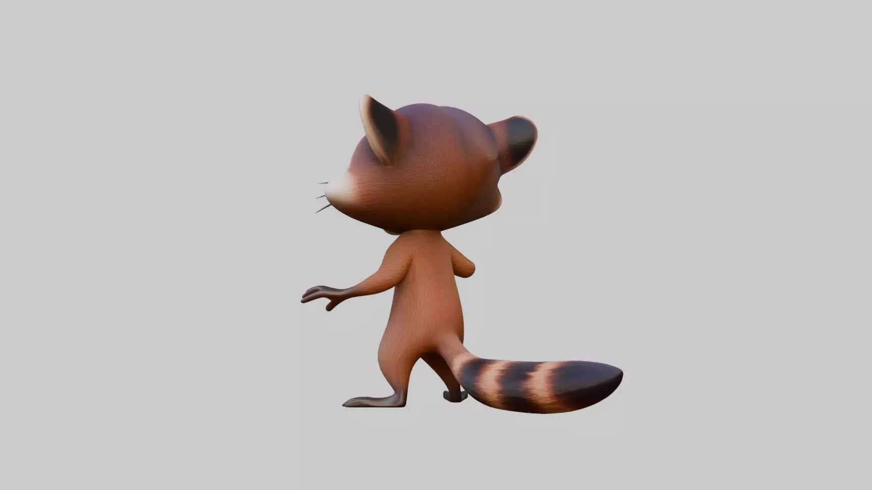 Raccoon Cartoon Style Rigged Low-poly 3D model_4