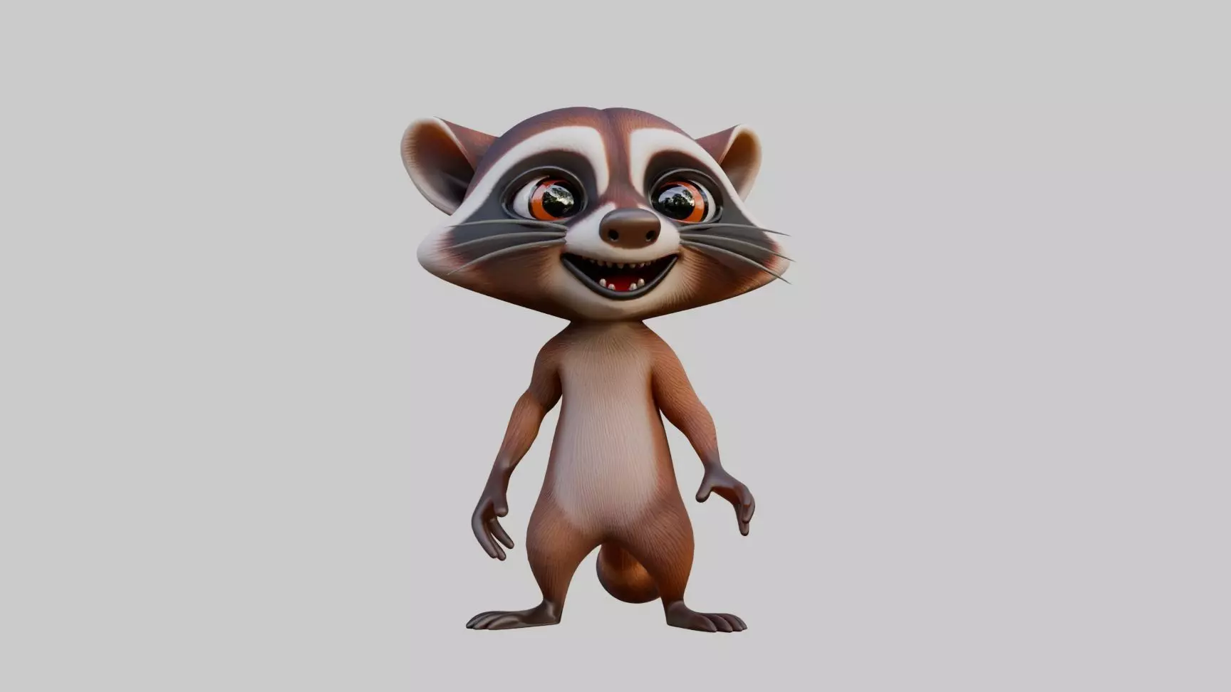 Raccoon Cartoon Style Rigged Low-poly 3D model_5