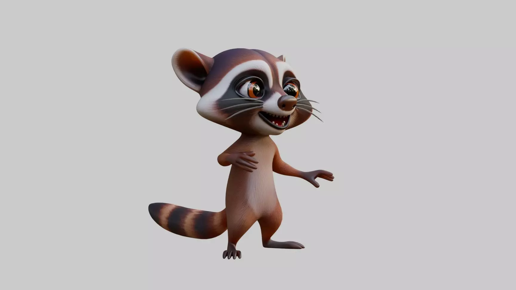 Raccoon Cartoon Style Rigged Low-poly 3D model_2