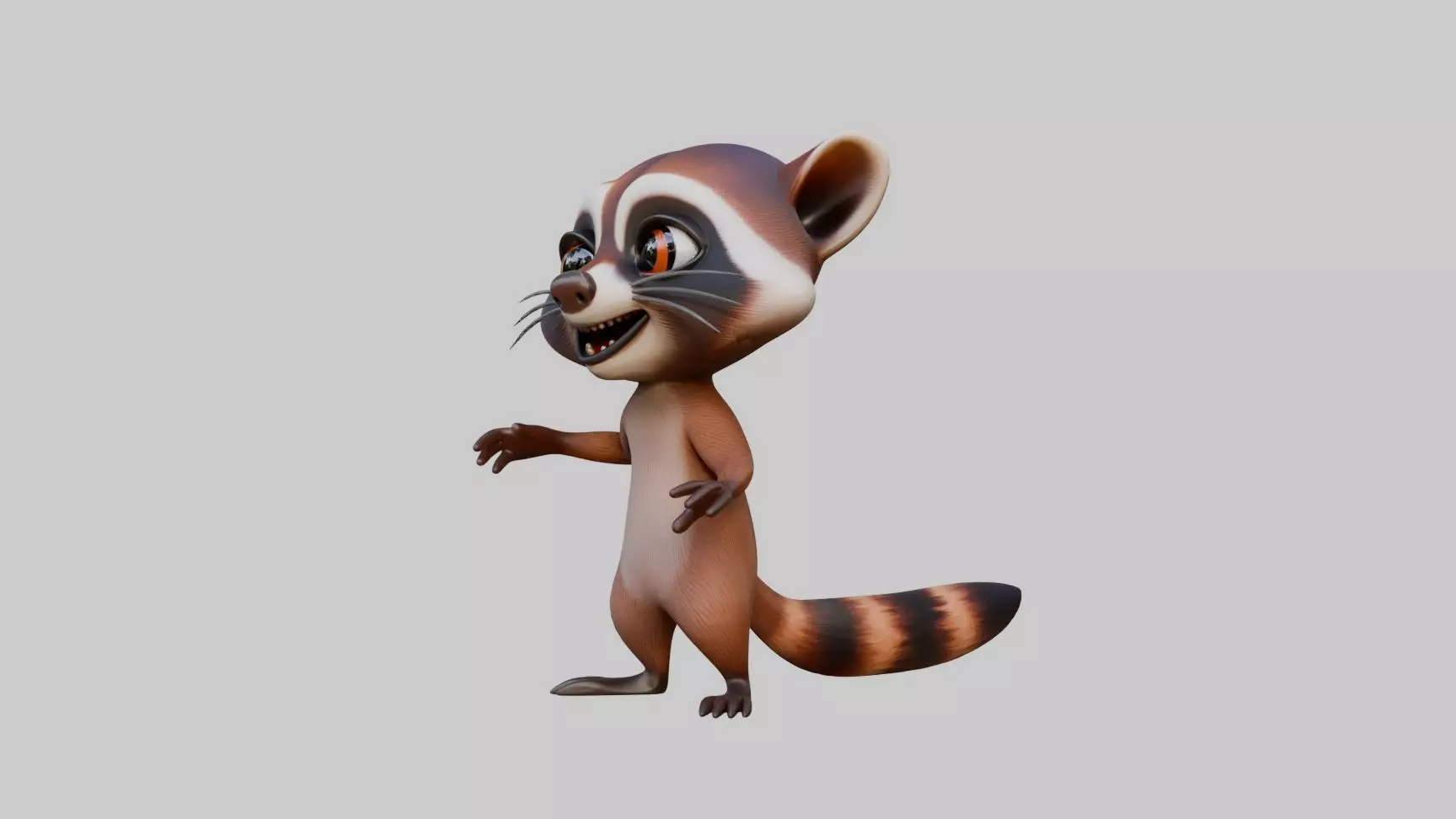 Raccoon Cartoon Style Rigged Low-poly 3D model_3