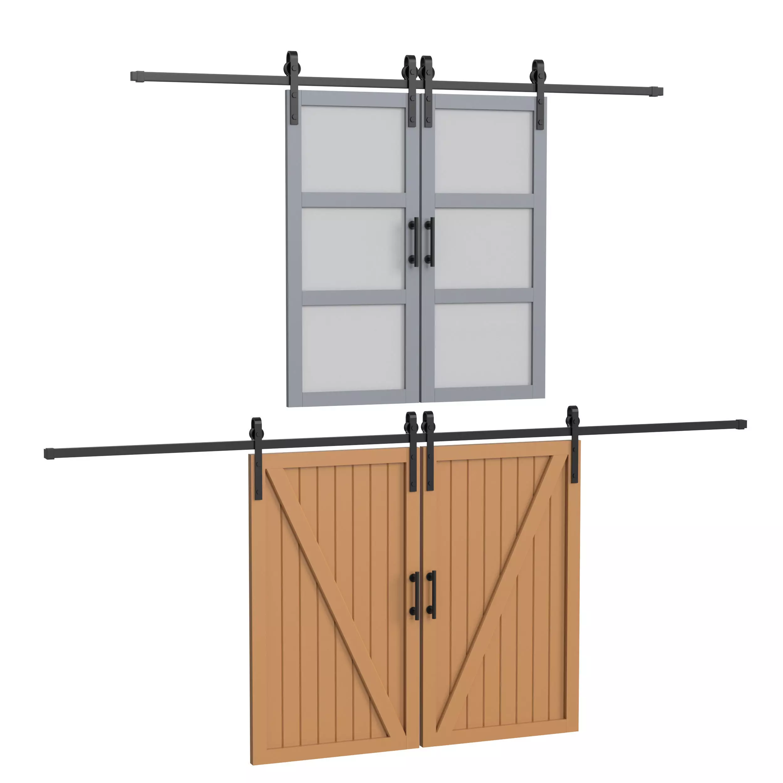 Interior Barndoors 3D model_0