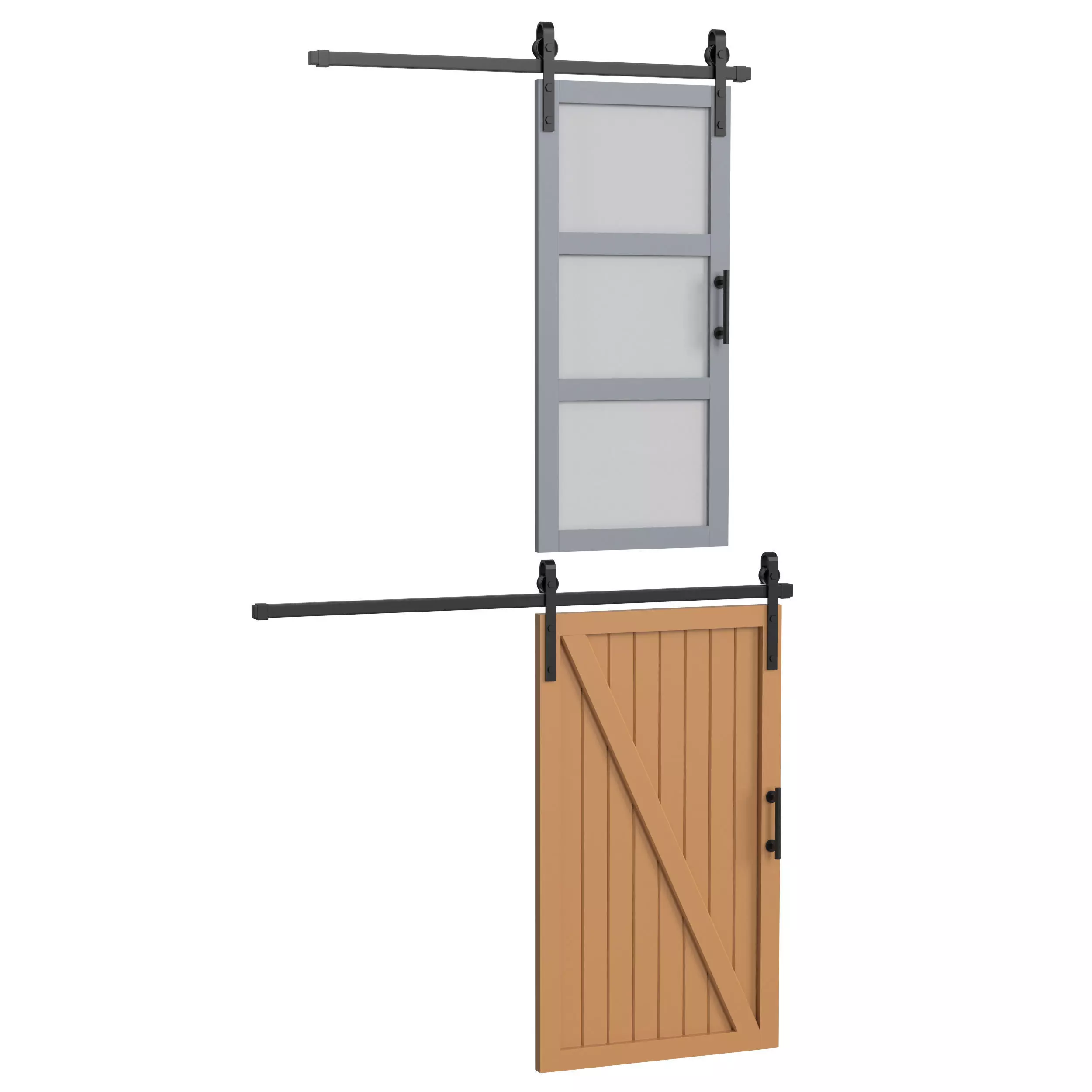 Interior Barndoors 3D model_5