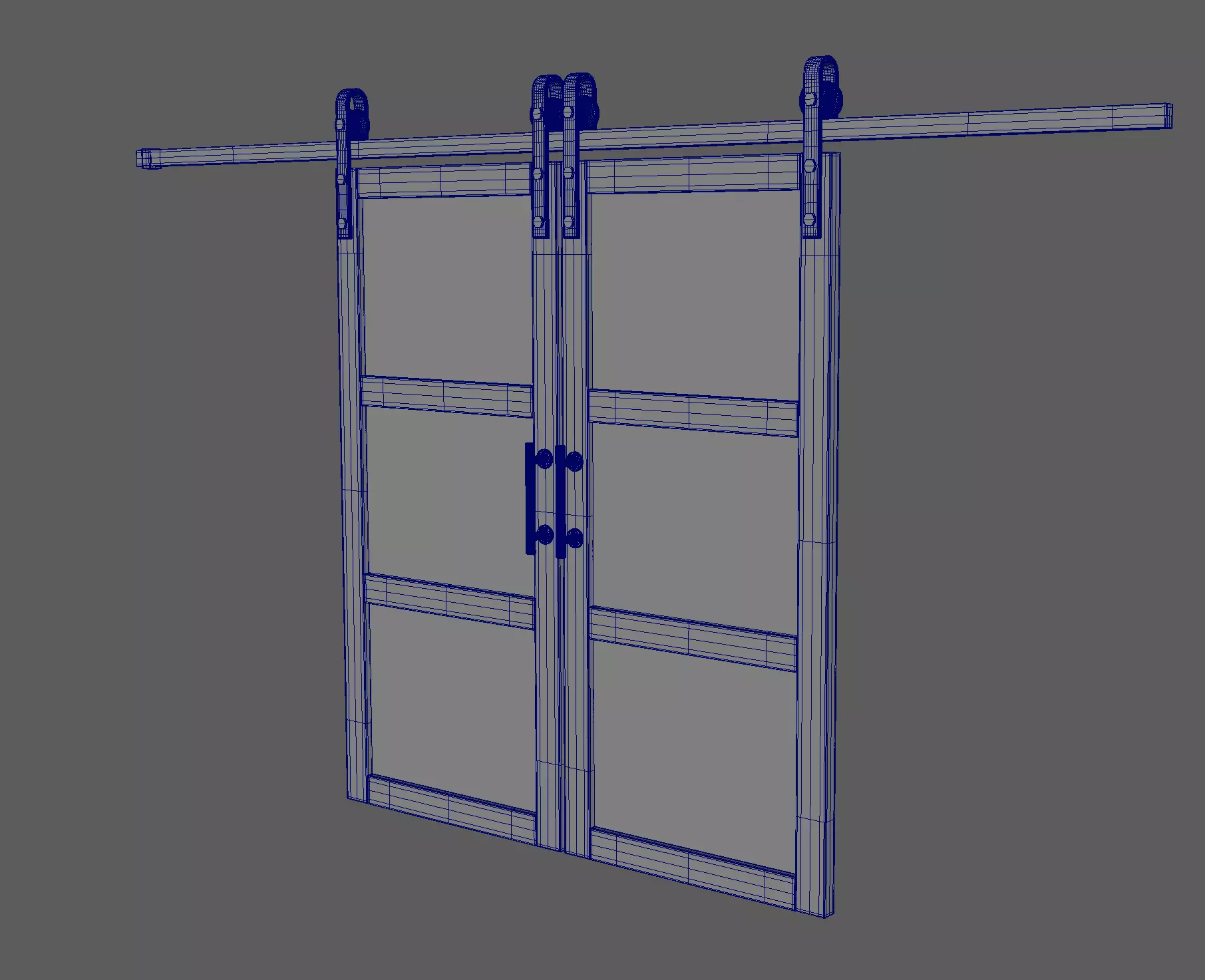 Interior Barndoors 3D model_8