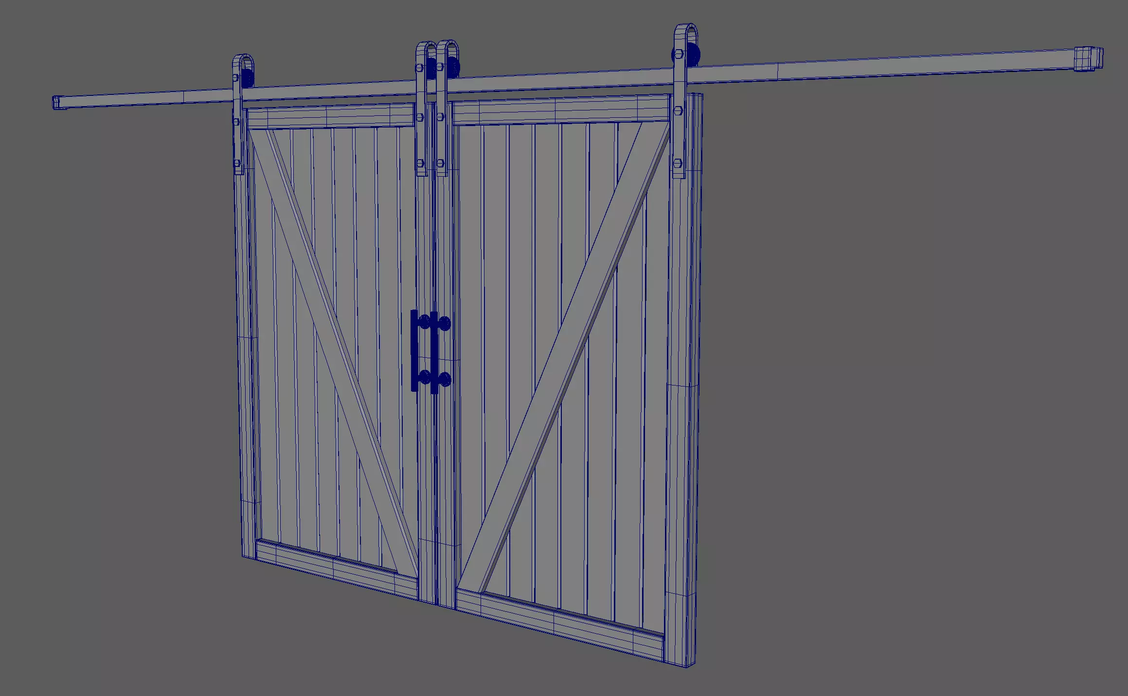 Interior Barndoors 3D model_7