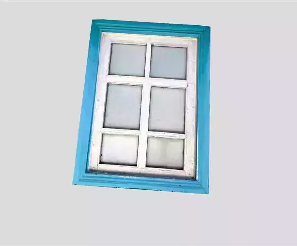 low poly window 2 frame with four glass panes
