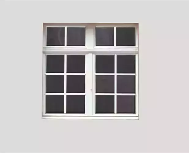 low poly window 6 with four panes of glass Low-poly 3D model
