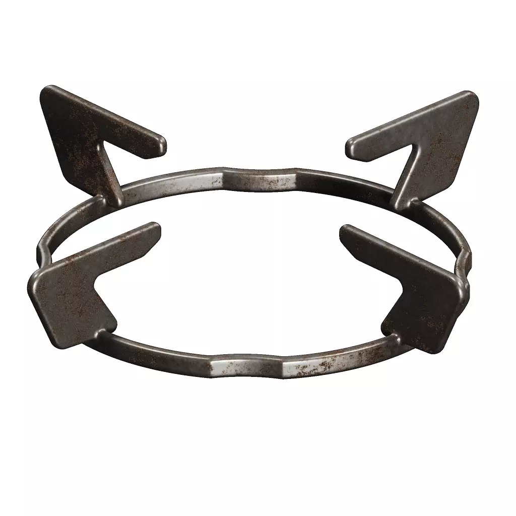 Rusty Gas Stove Pan Support 3D model_0