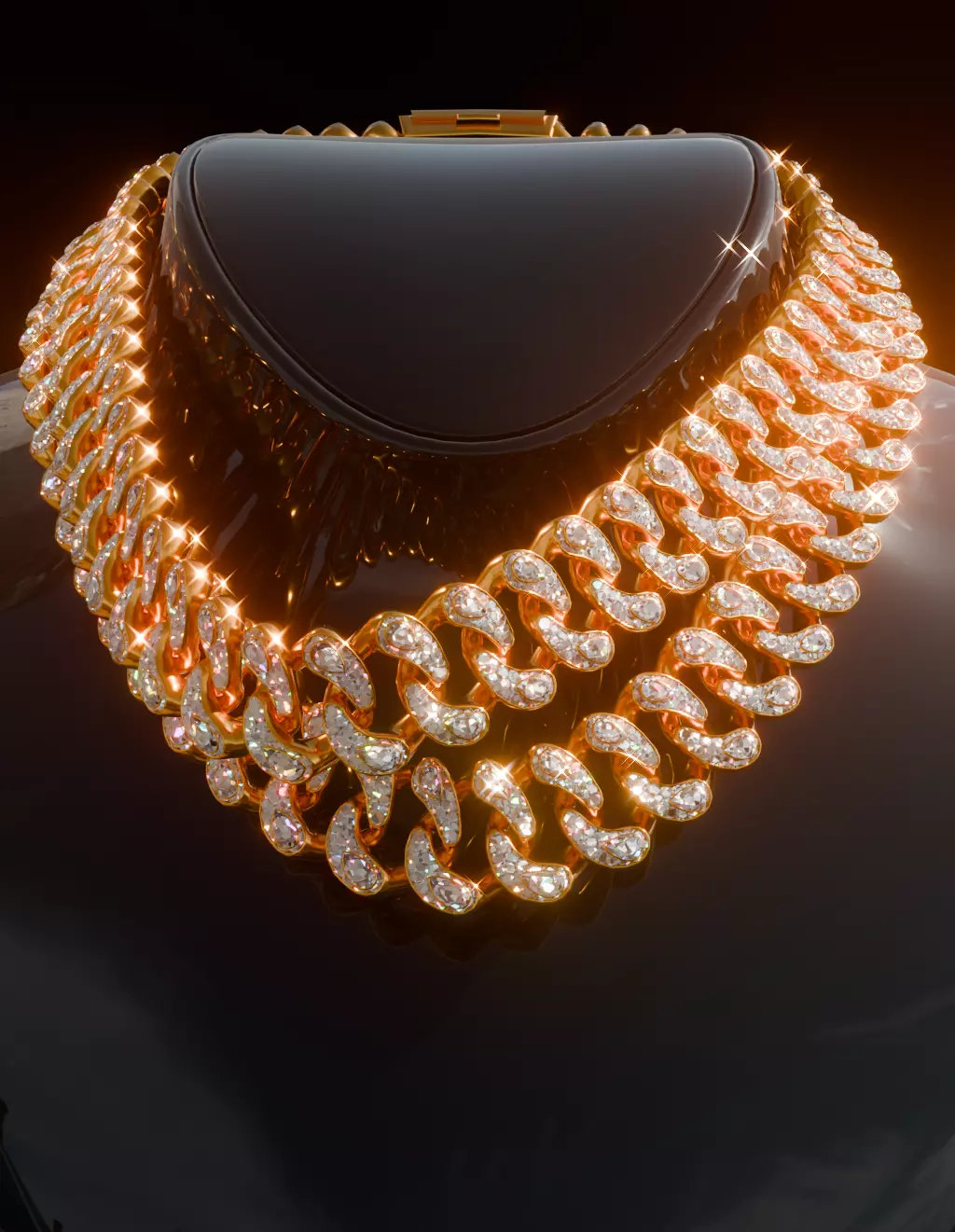 FIVEM PEAR CUT DIAMOND LINK SINGLE DOUBLE Low-poly 3D model_0