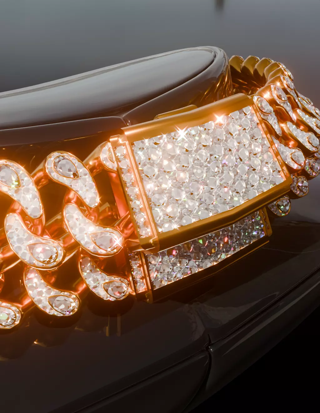 FIVEM PEAR CUT DIAMOND LINK SINGLE DOUBLE Low-poly 3D model_1