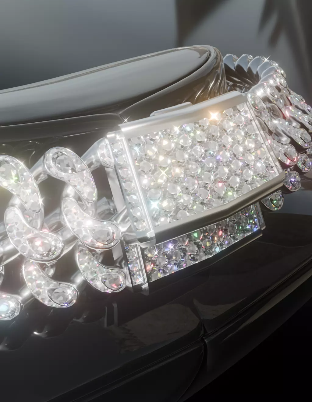 FIVEM PEAR CUT DIAMOND LINK SINGLE DOUBLE Low-poly 3D model_3