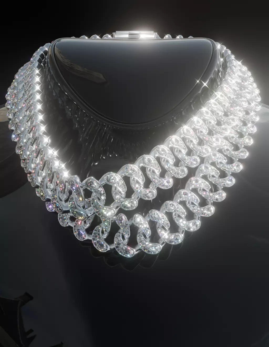 FIVEM PEAR CUT DIAMOND LINK SINGLE DOUBLE Low-poly 3D model_2