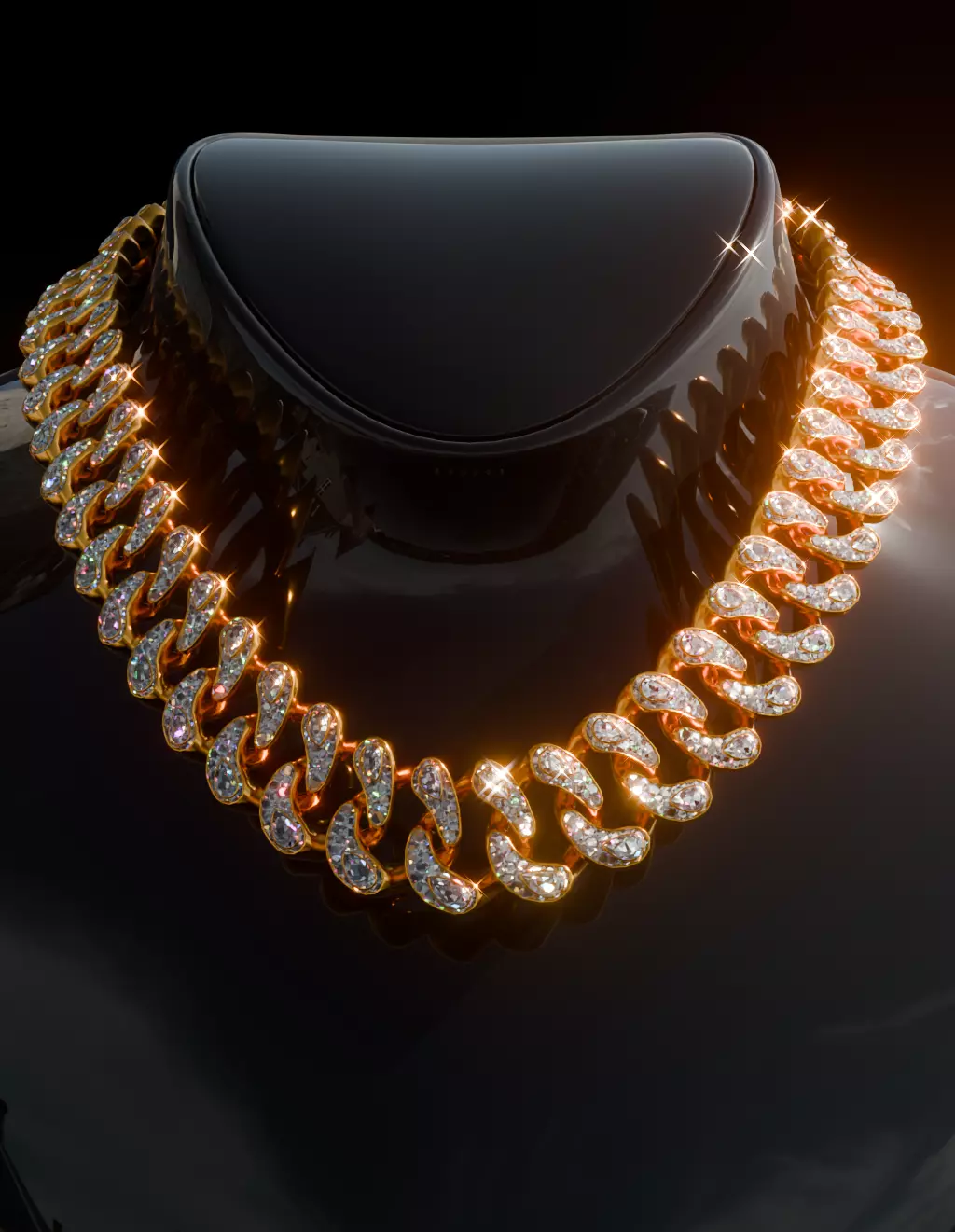 FIVEM PEAR CUT DIAMOND LINK SINGLE DOUBLE Low-poly 3D model_5