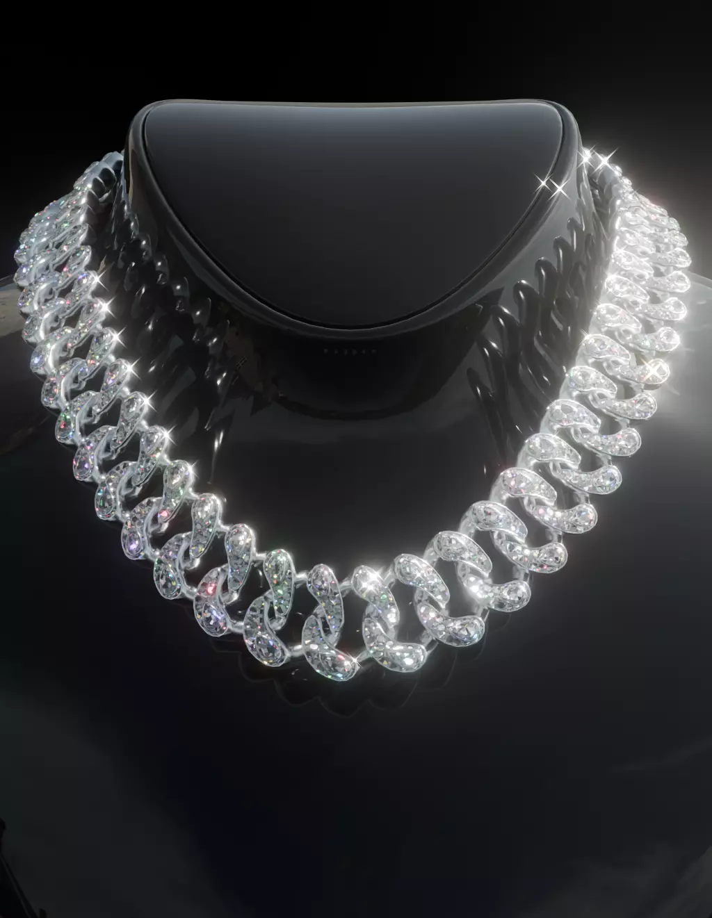 FIVEM PEAR CUT DIAMOND LINK SINGLE DOUBLE Low-poly 3D model_4