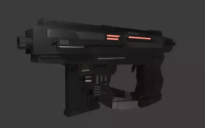 Sci-Fi Handgun Game Ready 3D Model