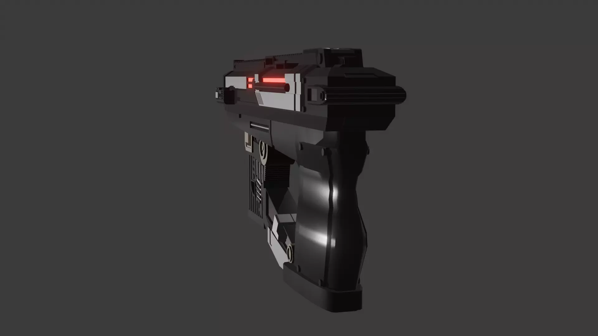 Sci-Fi Handgun Game Ready 3D Model Low-poly 3D model_8