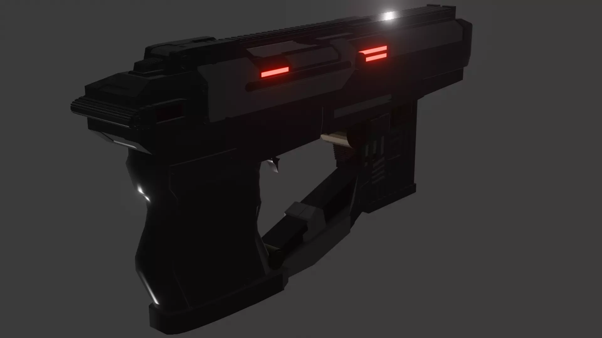 Sci-Fi Handgun Game Ready 3D Model Low-poly 3D model_6