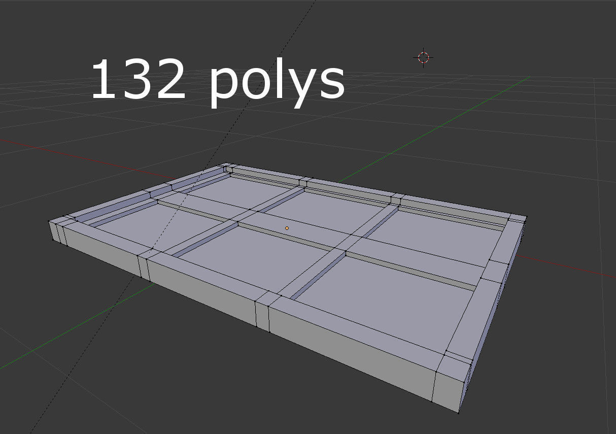 low poly window 7 upvc frame Low-poly 3D model_3
