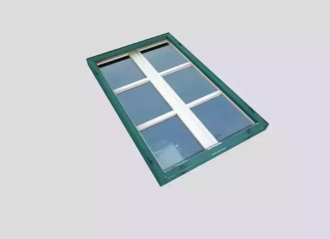 low poly window 7 upvc frame Low-poly 3D model