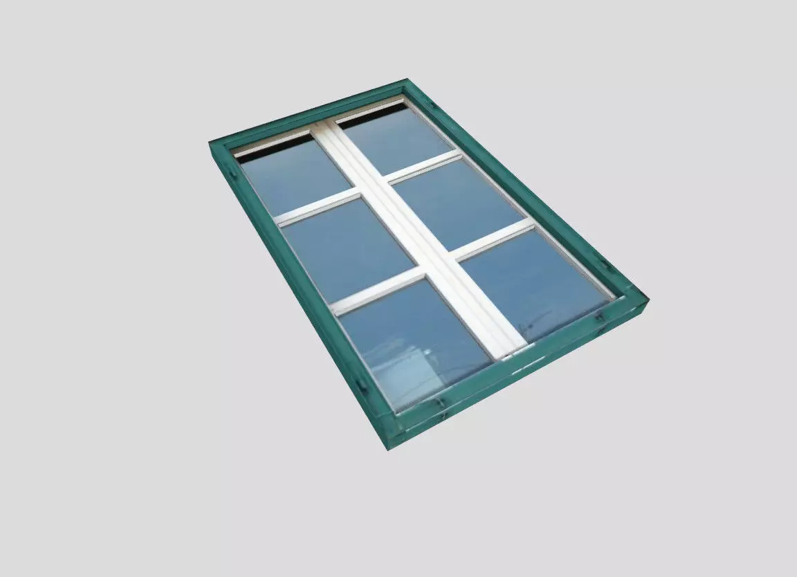 low poly window 7 upvc frame Low-poly 3D model_0