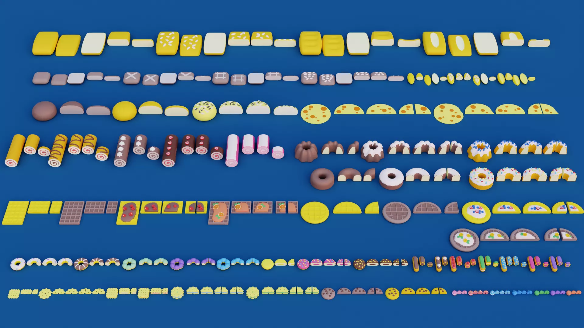 Cartoon Bakery and Pastry Pack 2 Low-poly 3D model_1