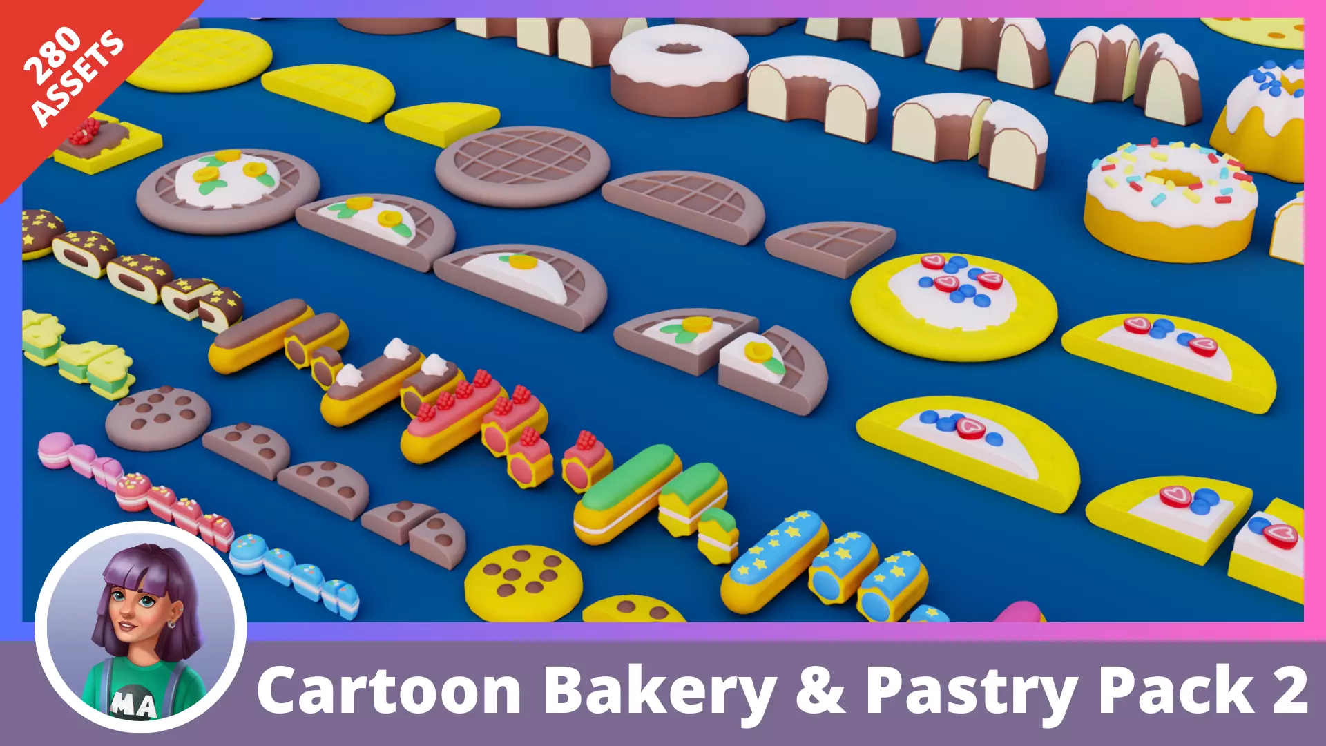 Cartoon Bakery and Pastry Pack 2 Low-poly 3D model_0