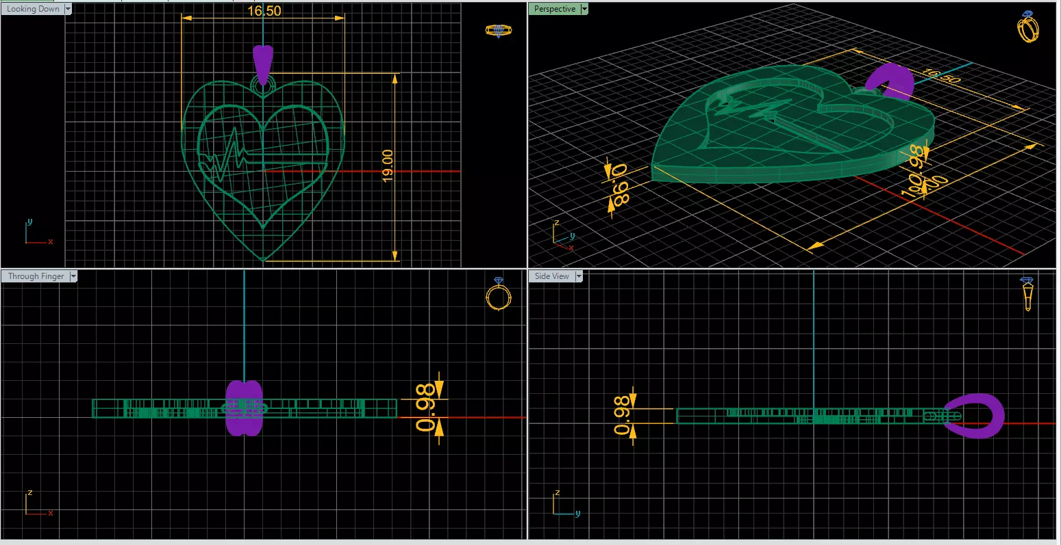 Elegant Heartbeat ECG Line Pendant File Item 18 3D print model_4