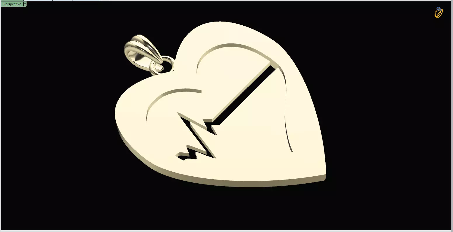 Elegant Heartbeat ECG Line Pendant File Item 18 3D print model_0