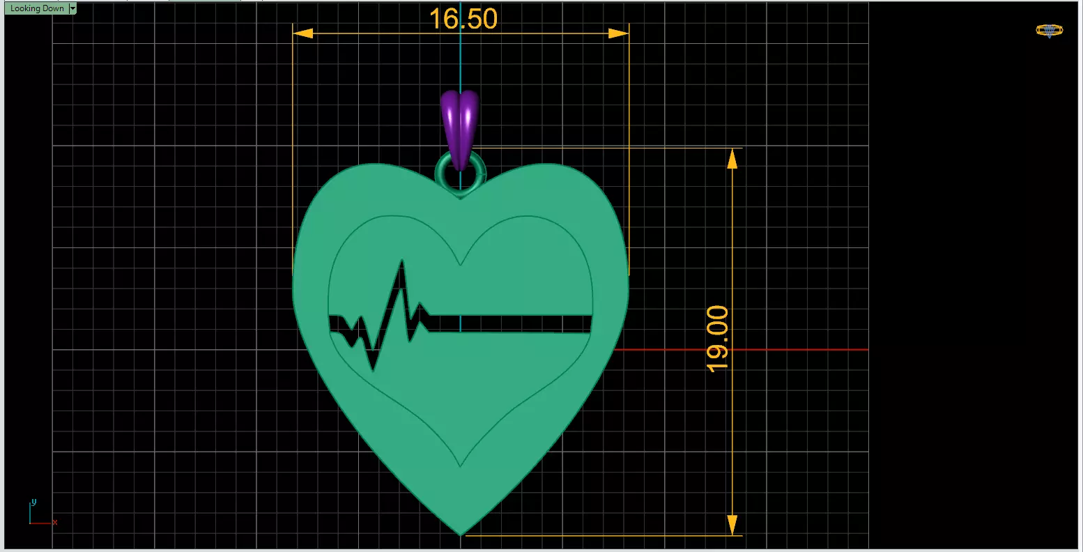 Elegant Heartbeat ECG Line Pendant File Item 18 3D print model_3