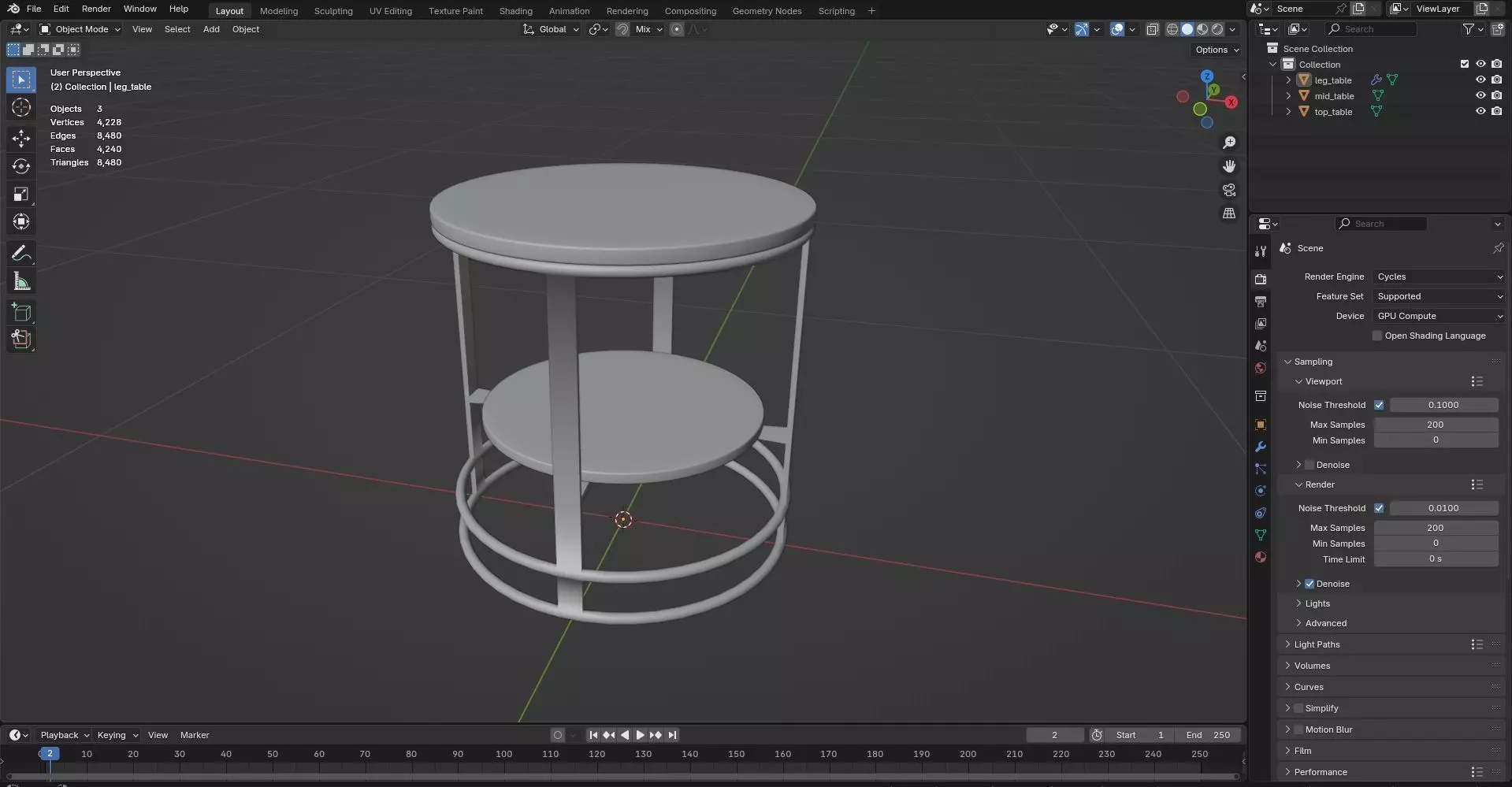 Round Table CG51 3D model_7