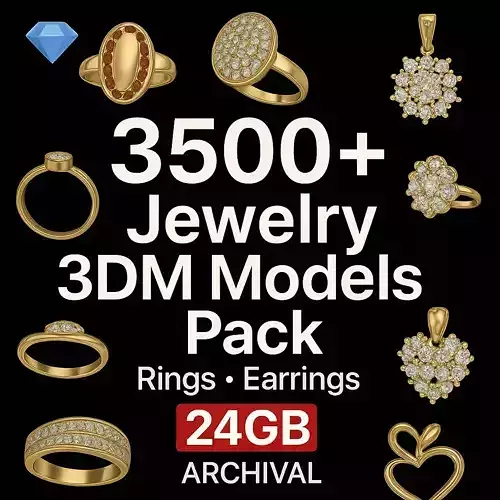 Massive Jewelry 3D Model Bundle  3500 plus 3DM 24GB Archive