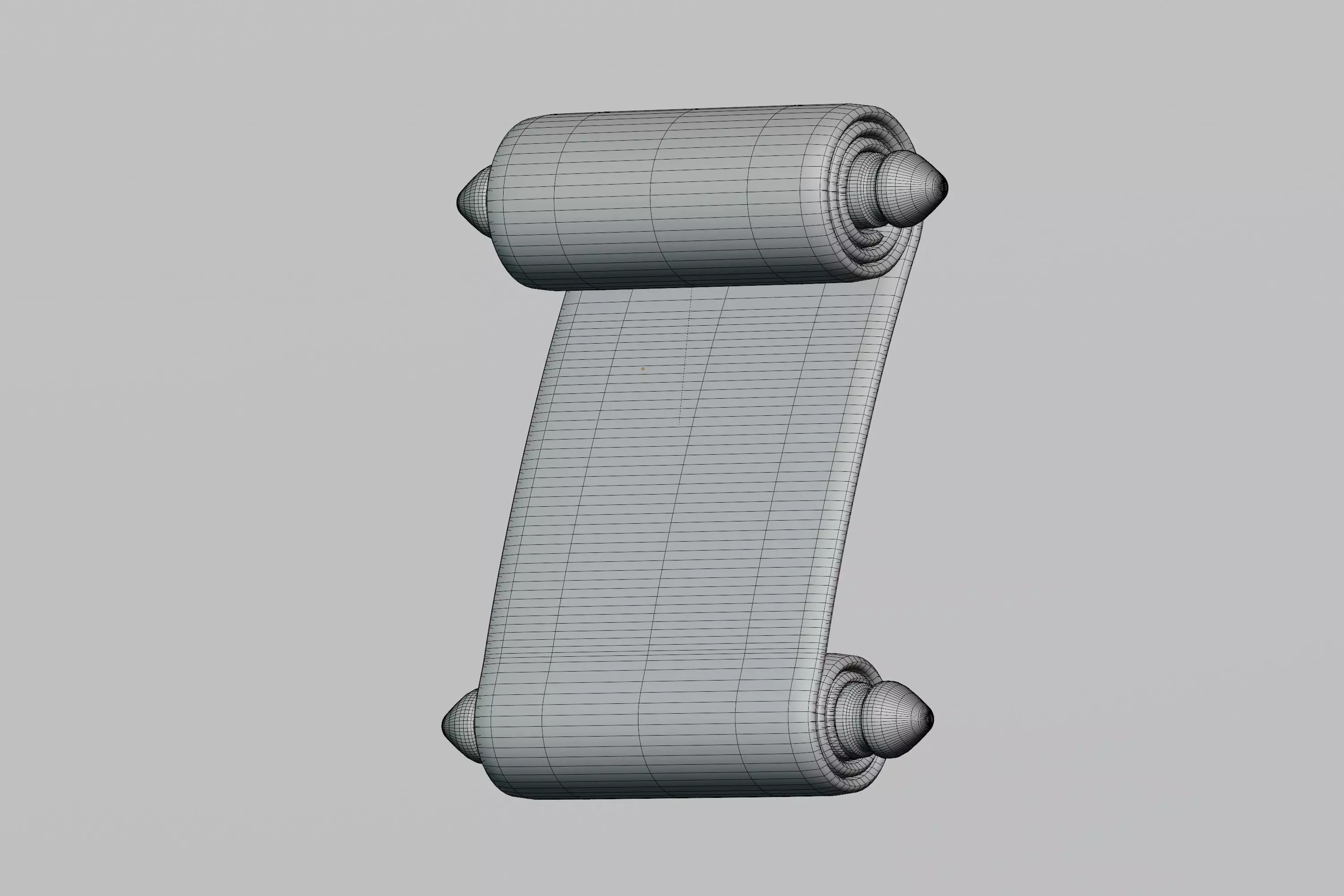 Paper Scroll cartoon Low-poly 3D model_6